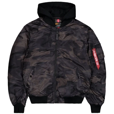 Image de Alpha Industries Bomber Jacket MA 1 ZH Back EMB Camo Noir / 2XL