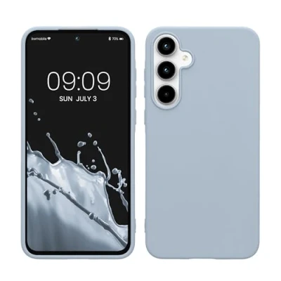 Afbeelding van kwmobile telefoonhoesje geschikt voor Samsung Galaxy A55 5G Hoesje smartphone Back cover in mat lichtblauw