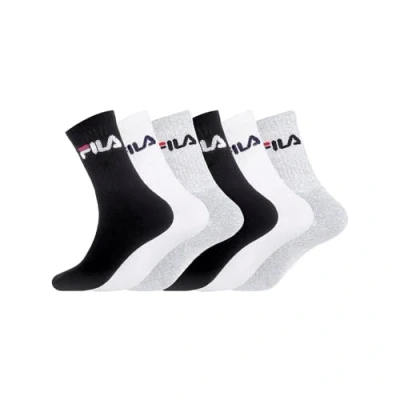 Image de Fila Chaussettes Sport Homme Coton, Socquettes Homme, Confortable, Soft Touch (Lot de 6), Noir/Blanc/Gris, 39 42