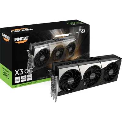 Afbeelding van INNO3D GeForce RTX 5090 X3 OC Videokaart 32GB GDDR7 PCIe 5.0 1x HDMI 3x DisplayPort
