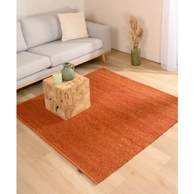 Afbeelding van Wollen Vloerkleed Vierkant Lett Cognac 150x150 Cm