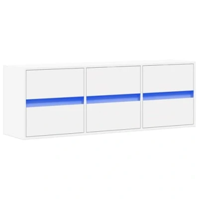 Image de vidaXL Meuble TV mural avec lumières LED blanc 130x31x45 cm852299