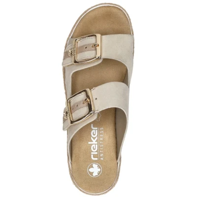 Afbeelding van Rieker Muiltjes, Dames, Maat: 37, Beige Schoenen