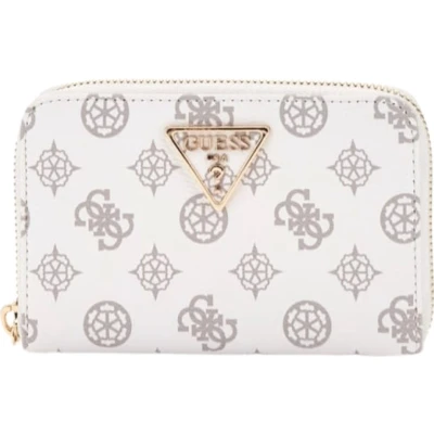 Afbeelding van Guess Laurel Medium Zip Around Dames Portemonnee White Logo SWPG85 00140
