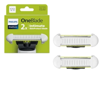 Image de Philips OneBlade Intimate lames, pour tous les modèles et Pro, avec lames SkinProtect la zone intime, 2 pièces (modèle QP229/50)