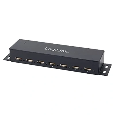 Image de LogiLink USB 2.0 Hub 7 Port Metal concentrateur (hub) Ordinateur de bureau, fixation murale
