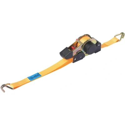 Afbeelding van TOOLCRAFT TO 8689779 Zelfoprollende spanband Trekkracht (lc) vastbinden (enkel/direct): 320 daN (l x b) 3.5 m 25 mm Klemslot EN 12195 2