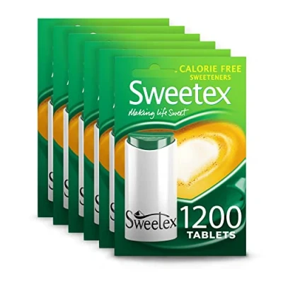 Afbeelding van Sweetex, Zero Calorie, 1200 tabletten x 6, 7200 in totaal, zoetstof, kunstmatig, calorievrij, handhaaft een gezondere levensstijl, helpt bij het afslanken, suikervervangers,
