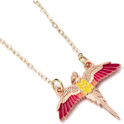 Afbeelding van The Carat Shop Officiële Harry Potter Roze Gouden Fawkes Ketting