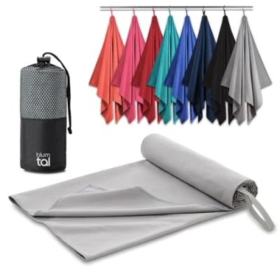Afbeelding van Blumtal Sporthanddoek microfiber: 180 x 90 cm, grijs