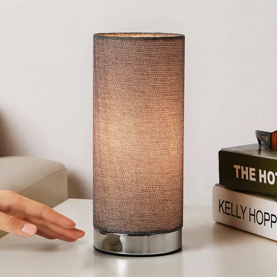Afbeelding van Lindby Tafellamp met touchdimmer 1licht stof, metaal H: 26 cm E14 grijs, chroom