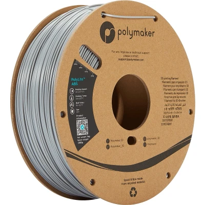Afbeelding van Polymaker PA02003 PolyLite Filament PLA kunststof 1.75 mm 1000 g Grijs 1 stuk(s)