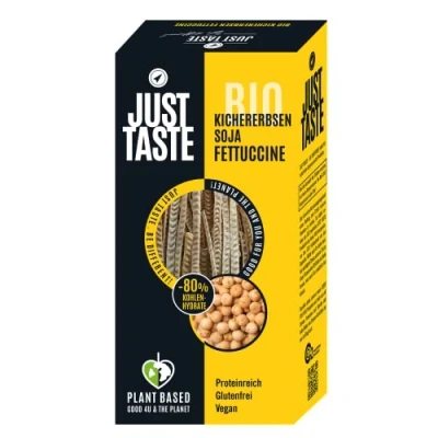 Afbeelding van Just TASTE Fettucchine kikkererwten de nieuwe biologische plantaardige pasta 250 g