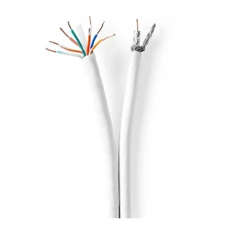 Afbeelding van Netwerk en coax kabel Nedis 50 m (Cat6, Wit)