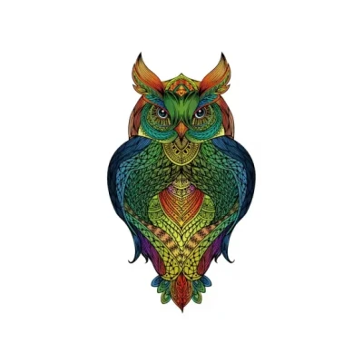 Afbeelding van Eureka 2D RainboWooden houten legpuzzel Uil 137 stukjes