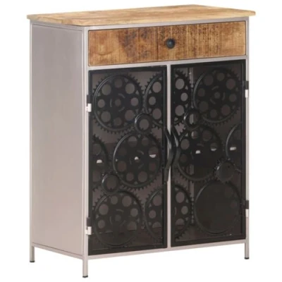 Afbeelding van Dressoir 60x35x75 cm ruw mangohout en ijzer