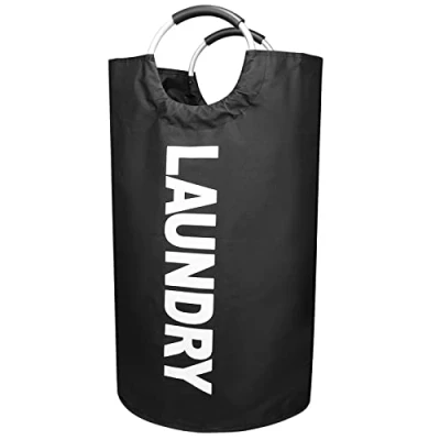 Afbeelding van Opvouwbare wasmanden, inhoud 90 liter met handvat, Oxford stoffen wasbox, waterdichte waszakken, draagbare waszakken voor wasgoed, kleding, dekens, kussens