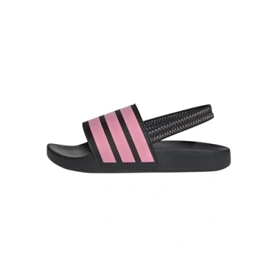 Afbeelding van adidas Performance Adilette Estrap Unisex Badslippers voor kinderen, Maat: 30, Core black/bliss pink Textiel/ synthetisch