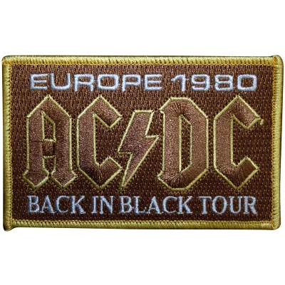 Afbeelding van AC/DC Europe 1980 Back In Black Tour Patch Bruin