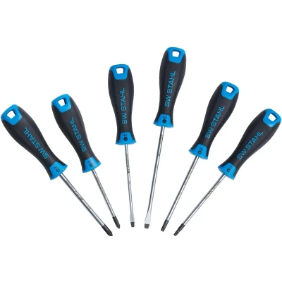 Afbeelding van SW Stahl 32815L Schroevendraaierset 6 Gesplitst, Kruisgleuf (PH), Torx PH1, PH2, T20, T25 Magnetisch