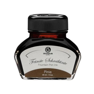 Afbeelding van 30 ml vulpeninkt (Pijnboom) in inktglas, schrijfinkt voor vulpen, inktpot, kalligrafie inkt