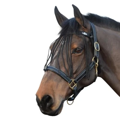 Afbeelding van Weatherbeeta Vliegenfrontriem Saxon Zwart Pony