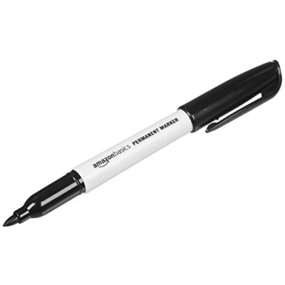 Image de Amazon Basics Lot de 24 marqueurs permanents noirs