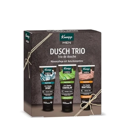 Afbeelding van Kneipp Cadeauset voor heren, 2 in 1 douche trio: frisse frisheid, klaar om te beginnen en krachtig ideaal cadeau de verzorgde man