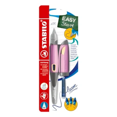 Afbeelding van STABILO EASYbirdy Ergonomische Vulpen Rechtshandig pastel Edition Zacht Roze/Apricot Standaard M punt