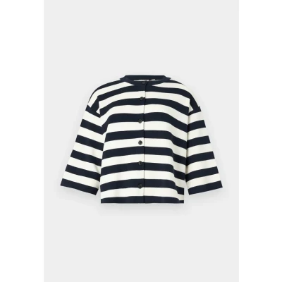 Afbeelding van TOM Tailor Striped Cardigan Vest navy/offwhite, Dames, Maat: XS, Navy/offwhite
