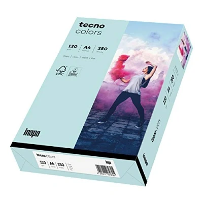 Afbeelding van inapa Kleurrijk drukpapier, tecno gekleurd papier Kleuren: 120 g/m², A4, 250 vel, lichtblauw