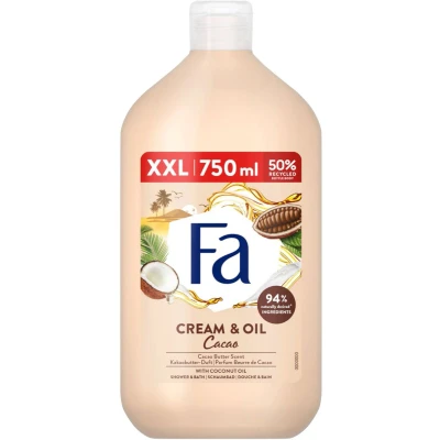 Afbeelding van Fa Cream &amp; Oil Cacao Bad Douchegel Cacaoboter Met Kokosolie 750 ml