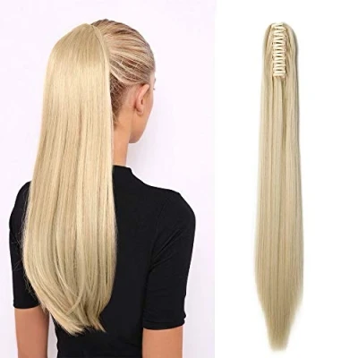 Afbeelding van SEGO Haarstukje paardenstaart blond glad verlenging clip 53 cm gebleekt