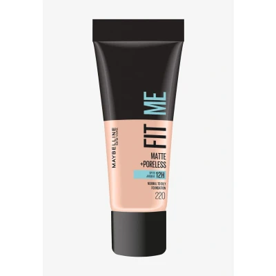 Afbeelding van Maybelline Fit Me foundation, mat en poreus, volledige dekking, normale tot vette huid, 220 natuurlijk beige, 30 ml