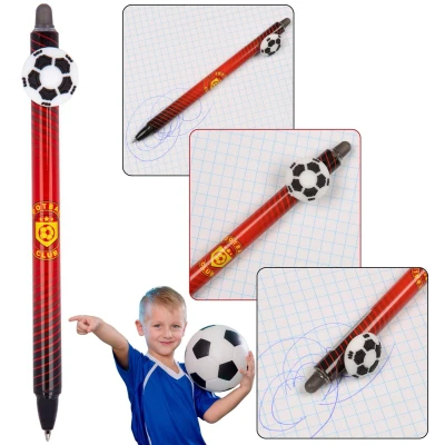 Afbeelding van Manchester United Uitwisbare balpen met gum, automatische gelpen, blauwe inkt, uitwisbaar, school 0,5 mm