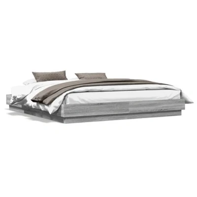 Afbeelding van vidaXL Bedframe met LED verlichting grijs sonoma eikenkleur 200x200 cm