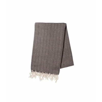 Afbeelding van Hamamdoek ZigZag Black van Lalay