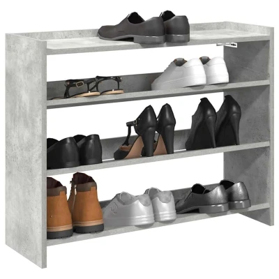 Afbeelding van Schoenenrek 80x25x61,5 cm bewerkt hout betongrijs