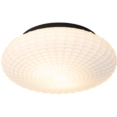 Afbeelding van QAZQA Klassieke plafondlamp zwart met opaal glas 35 cm IP44 Nohmi