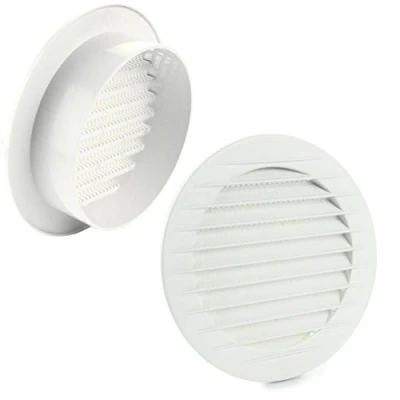 Afbeelding van MKK Ventilatierooster voor buiten, insectenbescherming wit, grijs, bruin, antraciet, baksteenrood, 60, 70, 80, 90, 100, 110, 120, 125, 150, 160 mm