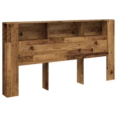 Afbeelding van vidaXL Hoofdbordkast 200x18,5x102,5 cm bewerkt hout oud houtkleurig