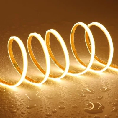 Afbeelding van TOPAI COB Ledstrip, 12 V, dun, 5 mm, waterdicht, 3000 K, warmwit, m, helder, 4000 lm, CRI &gt; 90 uniform zonder punten, 400 leds/m, zelfklevend, flexibel, op maat te snijden, voor doe het zelf,