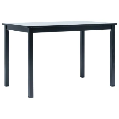 Afbeelding van Eettafel 114x71x75 cm massief rubberwood zwart