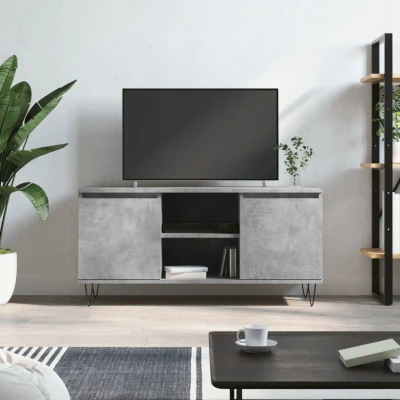 Afbeelding van Tv meubel 104x35x50 cm bewerkt hout betongrijs