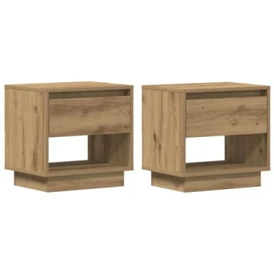 Afbeelding van vidaXL Nachtkastje Artisan eiken Massief eikenhout Groot