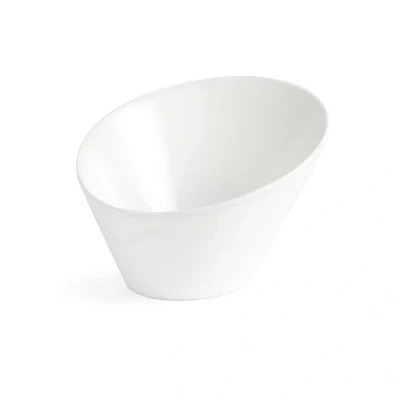 Image de Bols Ovales Inclinés Blancs x 4 Olympia Porcelaine 133x154x90mm
