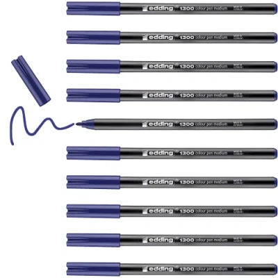 Afbeelding van Fineliner edding 1300 blauw 2mm Omdoos a 10 stuk stuks