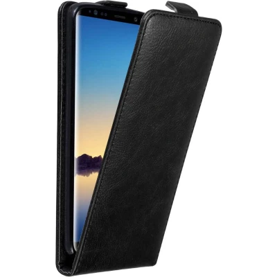 Afbeelding van Cadorabo Hoesje geschikt voor Samsung Galaxy NOTE 8 in ZWARTE NACHT Beschermhoes flip design Case Cover met magnetische sluiting