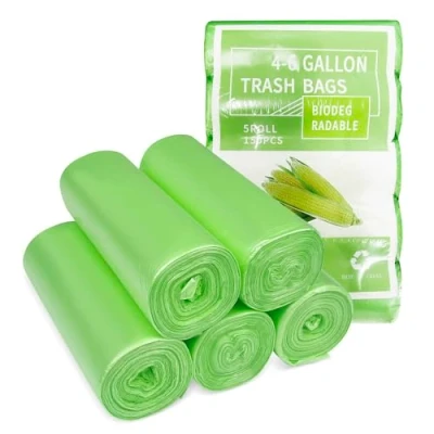Afbeelding van Tekenewbse 150 stuks biologische vuilniszakken, 25 l, composteerbare afvalzakken, vuilniszakken (50 x 60 cm, groen)
