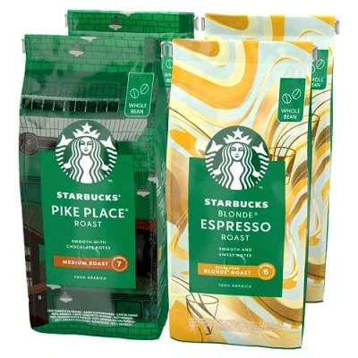 Afbeelding van STARBUCKS Pike Place Roast, Blonde Espresso Roast Koffiebonen, 450 g, 4 Stuk